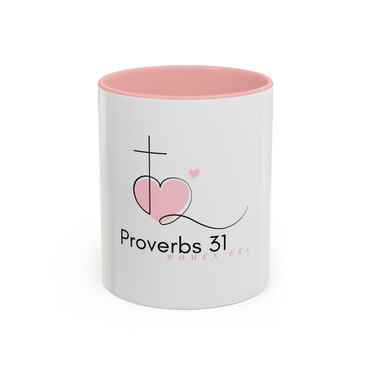 Proverbs 31 Coffee Mug — Christian Faith Heart Cross Ceramic Accent Mug