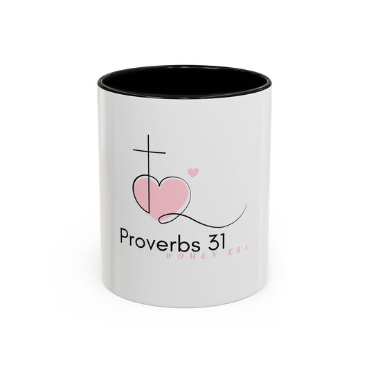 Proverbs 31 Coffee Mug — Christian Faith Heart Cross Ceramic Accent Mug